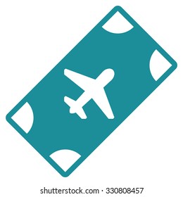 Boarding Pass vector icon. Style is flat soft blue symbol, rounded angles, white background.