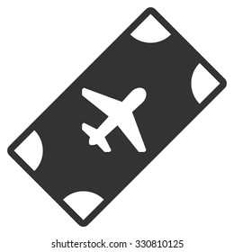 Boarding Pass vector icon. Style is flat gray symbol, rounded angles, white background.