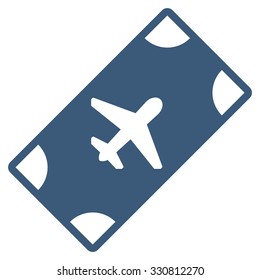 Boarding Pass vector icon. Style is flat blue symbol, rounded angles, white background.