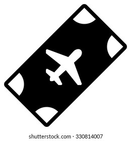 Boarding Pass vector icon. Style is flat black symbol, rounded angles, white background.