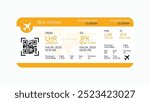 Boarding pass vector illustration. Air plane ticket template