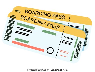 Boarding Pass Vector Illustration. Flight Ticket. Airline Boarding Pass. Travel ticket illustrations. Flight Pass