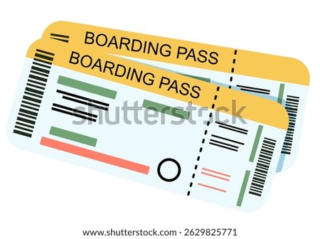 Boarding Pass Vector Illustration. Flight Ticket. Airline Boarding Pass. Travel ticket illustrations. Flight Pass