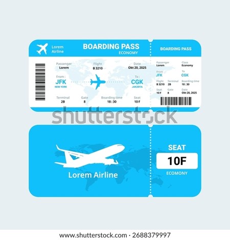 Boarding pass vector isolated on white background.