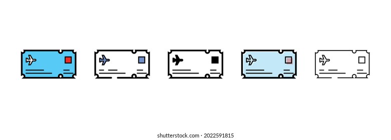 boarding pass vector type icon