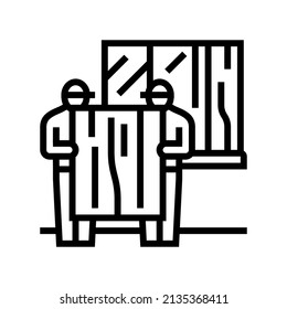 boarding up service line icon vector. boarding up service sign. isolated contour symbol black illustration