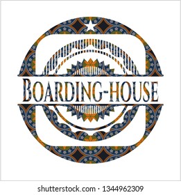 Boarding-house arabesque emblem background. arabic decoration.