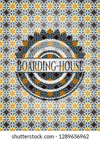 Boarding-house arabic style emblem. Arabesque decoration.