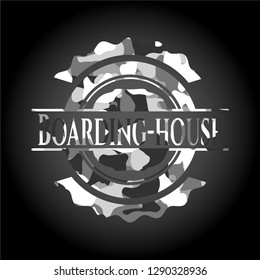 Boarding-house on grey camo pattern