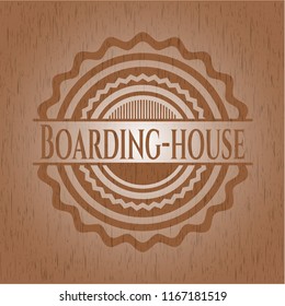 Boarding-house retro style wooden emblem