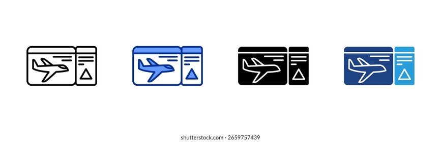 Boardingpass icon sheet multiple style collection