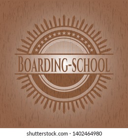 Boarding-school wood signboards. Vector Illustration.