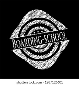 Boarding-school written on a blackboard
