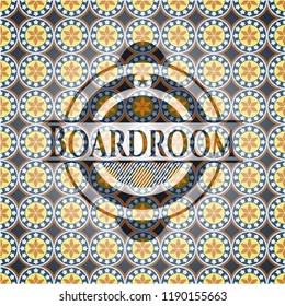 Boardroom arabic style emblem. Arabesque decoration.