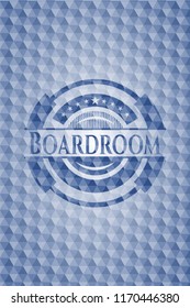 Boardroom blue polygonal emblem.