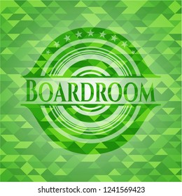 Boardroom green emblem with mosaic background