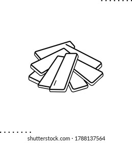 tableros, materiales de construcción icono vector en contornos
