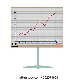 Boards for presentations, graphics using markers on a white background