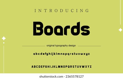 Boards Sport Modern Italic Alphabet Font. Typography urban style fonts for technology, digital, movie logo design. vector illustration