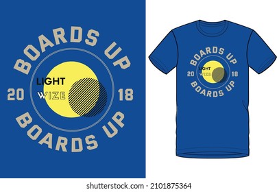 Boards up text based t-shirt design for men's 