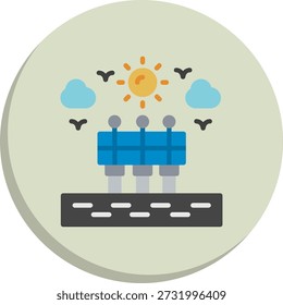 Icono de estilo de círculo plano de paseo marítimo