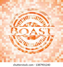 Boast orange mosaic emblem. Vector Illustration. Detailed.