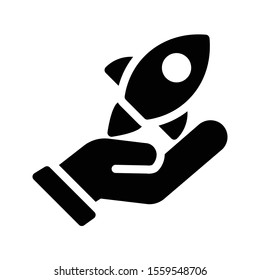 boast vector glyph flat icon 