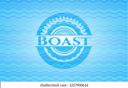 Boast water representation emblem background.