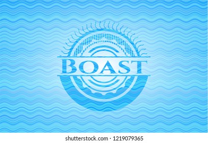 Boast water wave representation style badge.