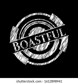 Boastful chalkboard emblem. Vector Illustration. Detailed.