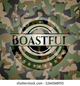 Boastful on camouflage pattern