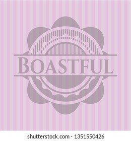 Boastful retro style pink emblem