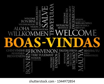 Boas-Vindas (Welcome in Brazilian Portuguese) word cloud in different languages