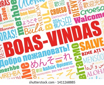 Boas-Vindas (Welcome in Brazilian Portuguese) word cloud in different languages