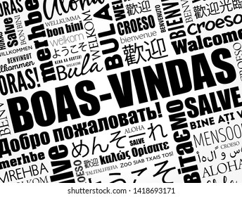 Boas-Vindas (Welcome in Brazilian Portuguese) word cloud in different languages