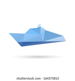 Boat abstract isolated on a white backgrounds, vector illustration