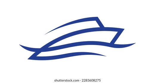 boat abstract logo design icon vector illustration