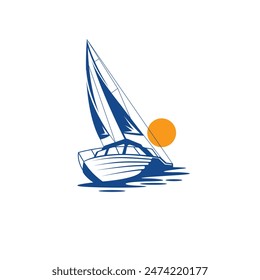 boat abstract logo modern style