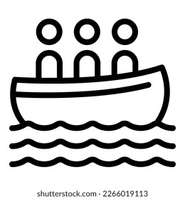 Boat activity icon outline vector. Water camp. Summer pool