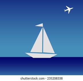 The boat and airplane