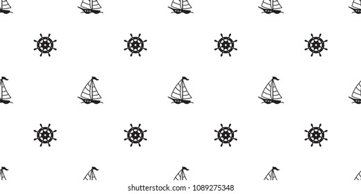 boat anchor helm seamless pattern vector maritime Nautical tropical isolated background wallpaper