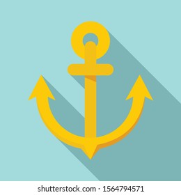 Boat anchor icon. Flat illustration of boat anchor vector icon for web design
