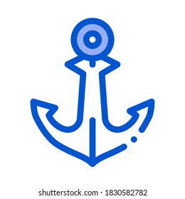 Boat Anchor Icon Vector. Outline Boat Anchor Sign. Isolated Contour Symbol Illustration