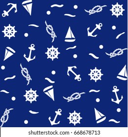 Boat Anchor Knot Sailing pattern vector nautical background graphic cute design marine sail