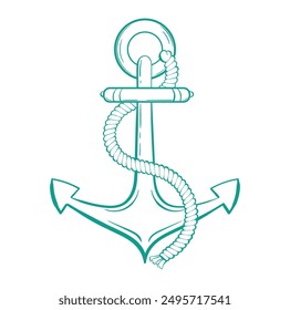 Boat anchor logo icon editable