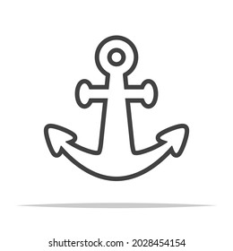 Boat anchor outline icon vector isolated
