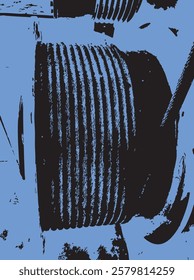 Boat anchor rope and reel abstract