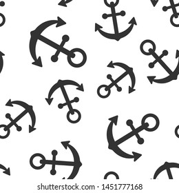 Boat anchor sign icon seamless pattern background. Maritime equipment vector illustration on white isolated background. Sea security business concept.