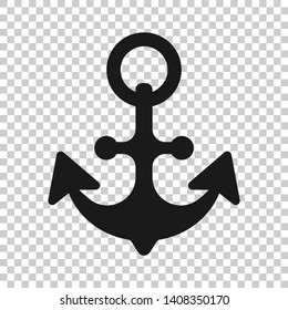 Boat anchor sign icon in transparent style. Maritime equipment vector illustration on isolated background. Sea security business concept.