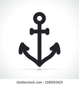 icono de línea delgada del anclaje del barco